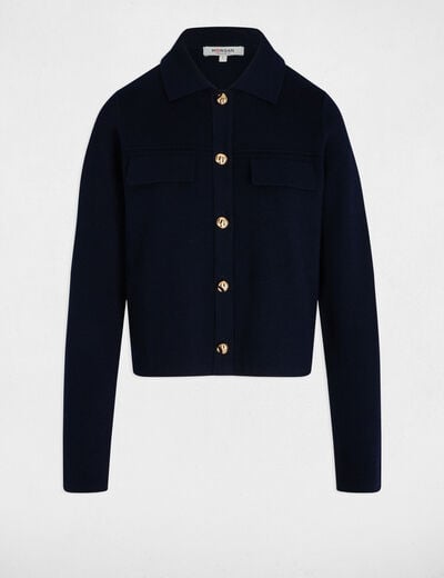 Vest met lange mouwen marineblauw vrouw
