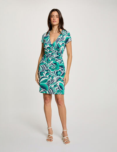 Robe courte cache coeur multicolore femme