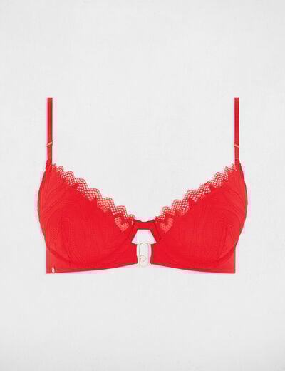 Soutien-gorge à coques rouge femme