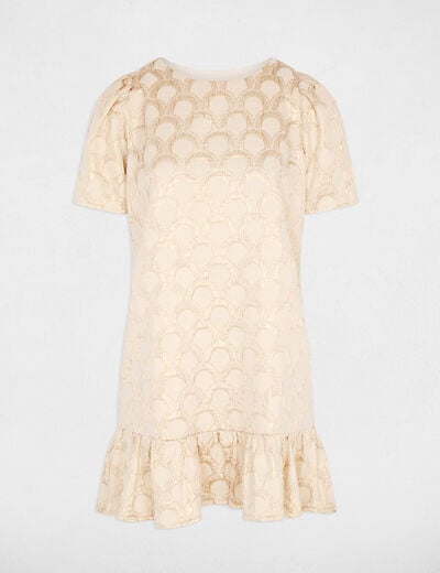 Robe courte jacquard rose pastel femme