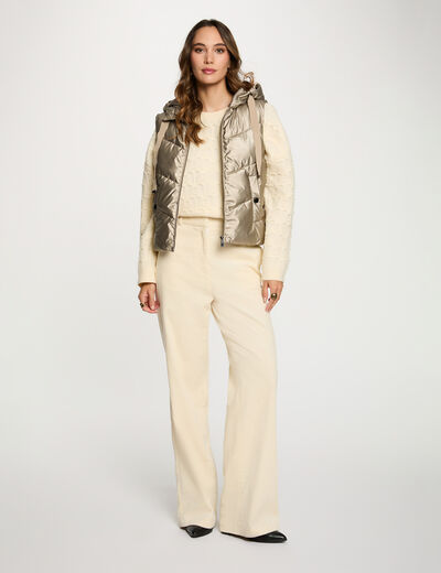 doudoune brillante sans manches jaune or femme Doudoune brillante sans manches jaune or femme