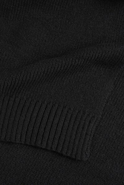 Écharpe tricotée avec boutons noir femme