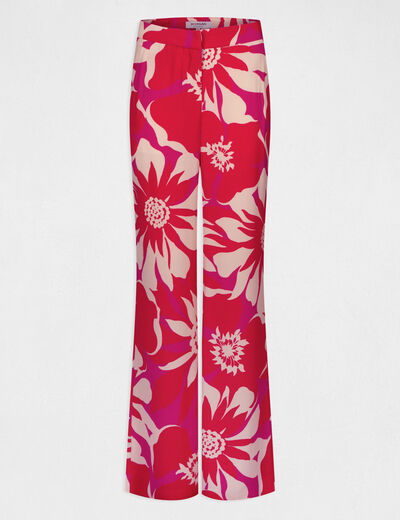 Pantalon large fluide imprimé floral multico femme