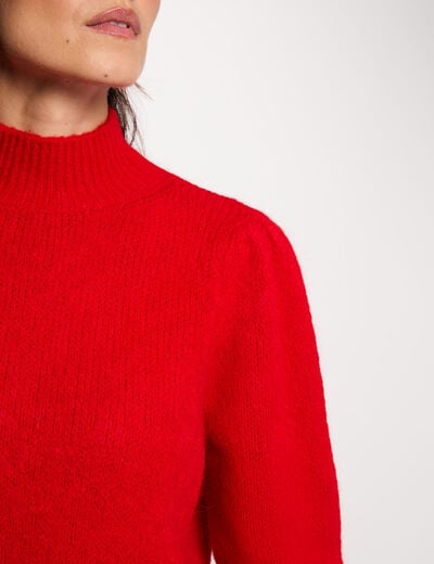 Trui met hoge kraag rood vrouw