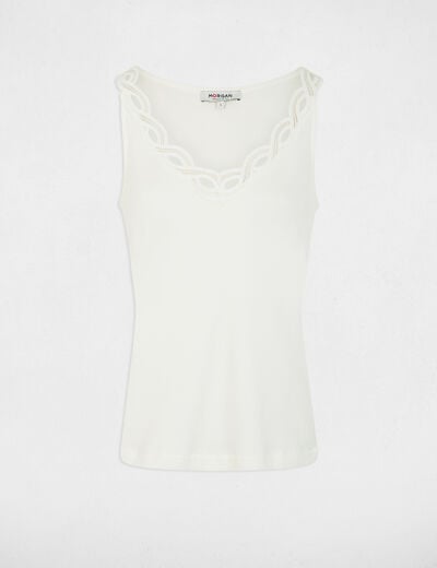 D&eacute;bardeur cintr&eacute; col v blanc femme