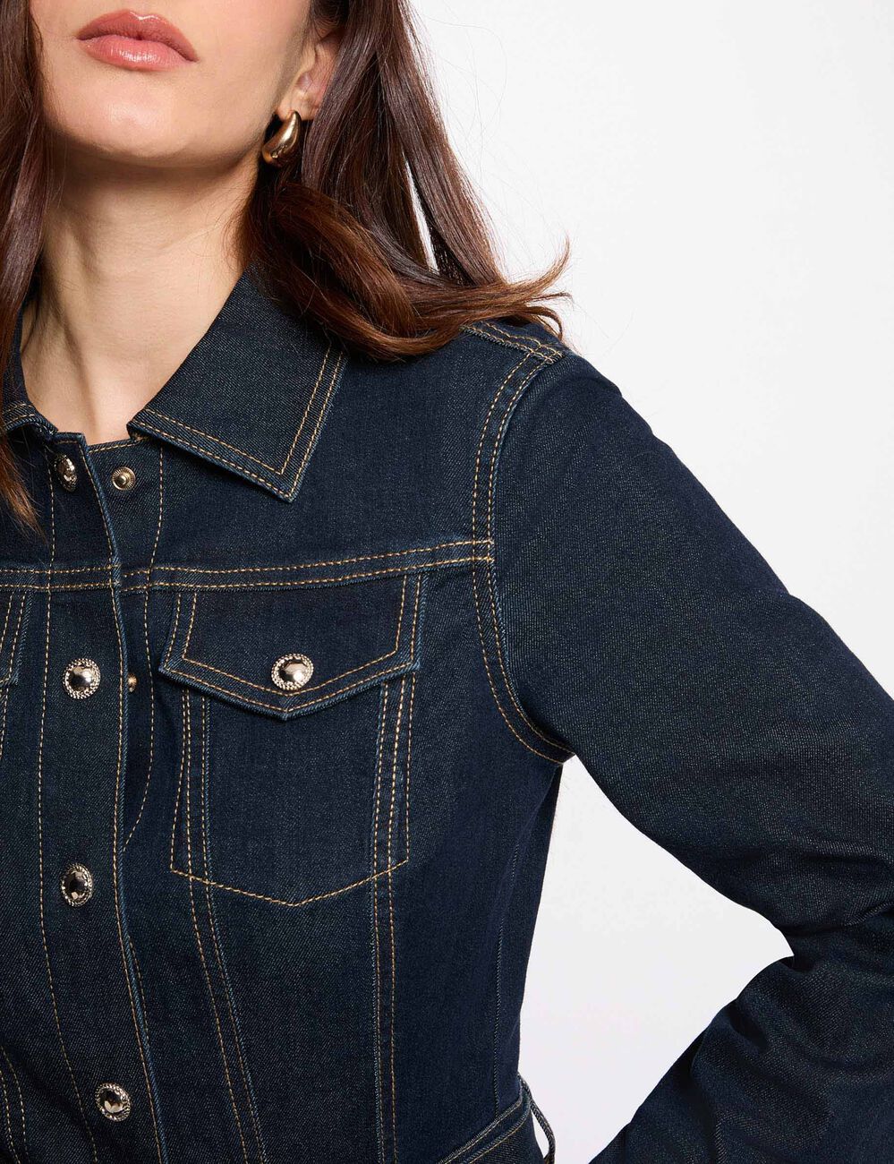 Wijde jeans jumpsuit ruw denim vrouw