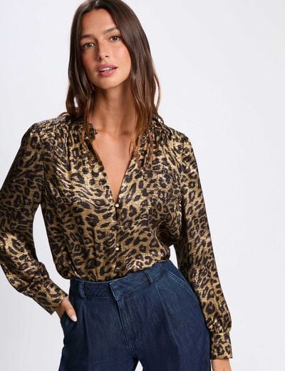Chemise fluide imprimée multicolore femme