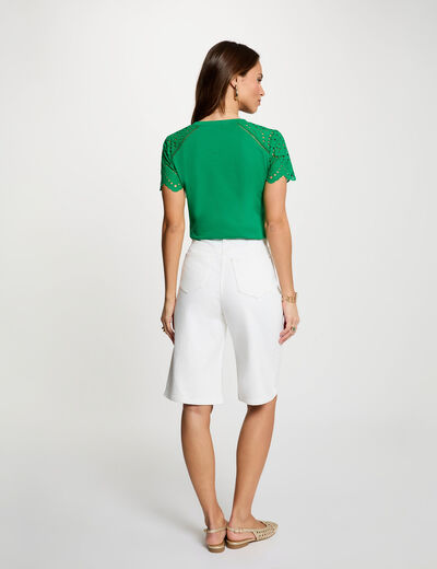 T-shirt manches courtes vert prairie femme