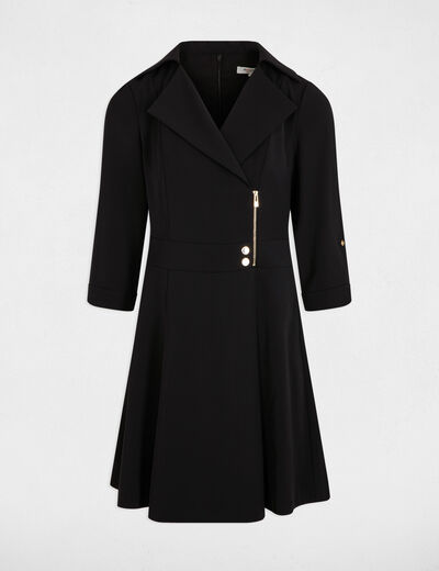 Robe courte trapèze noir femme