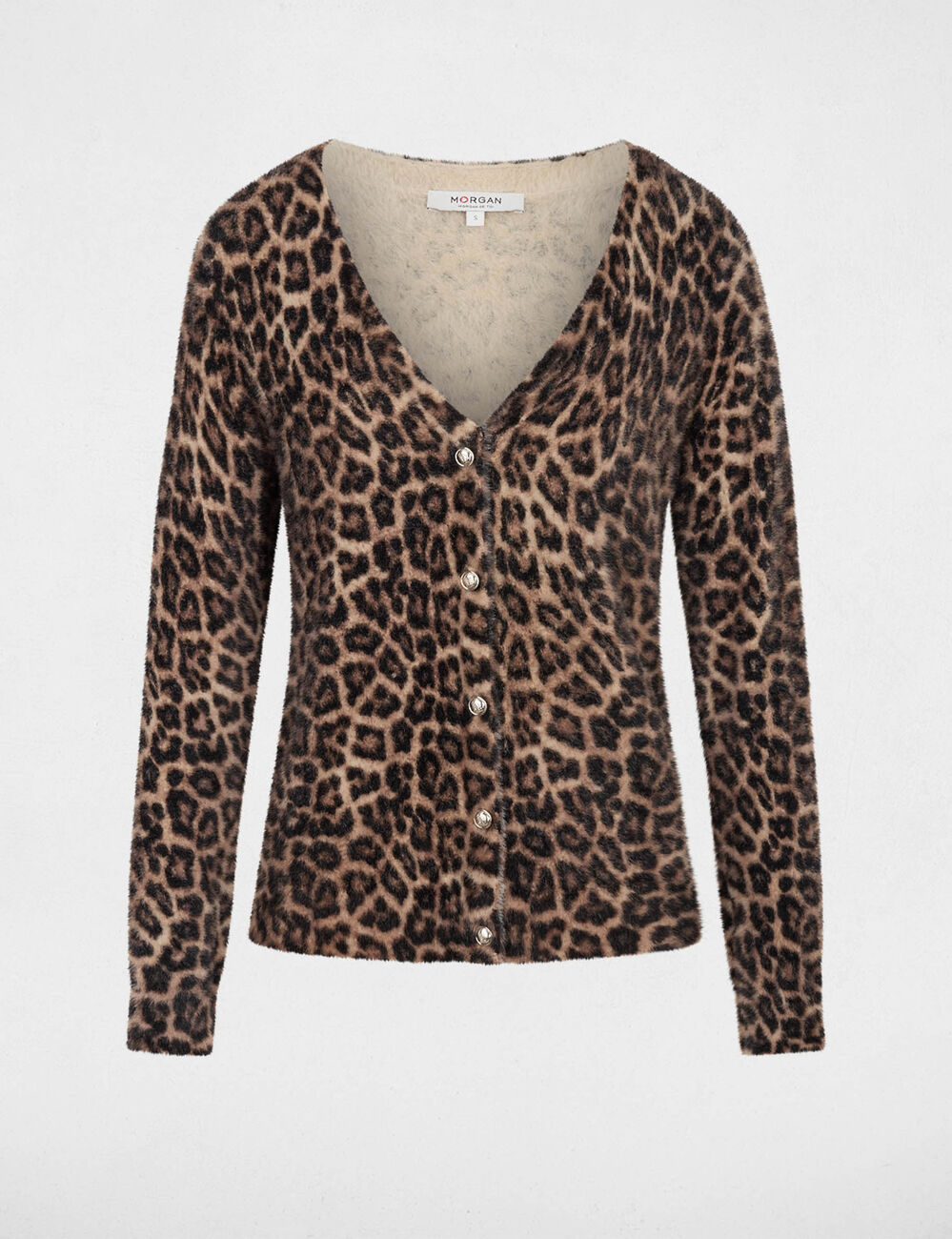 Gilet fluide col v beige femme