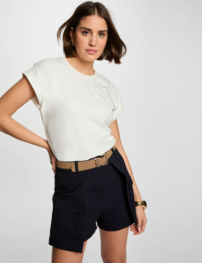 T-shirt manches courtes blanc femme