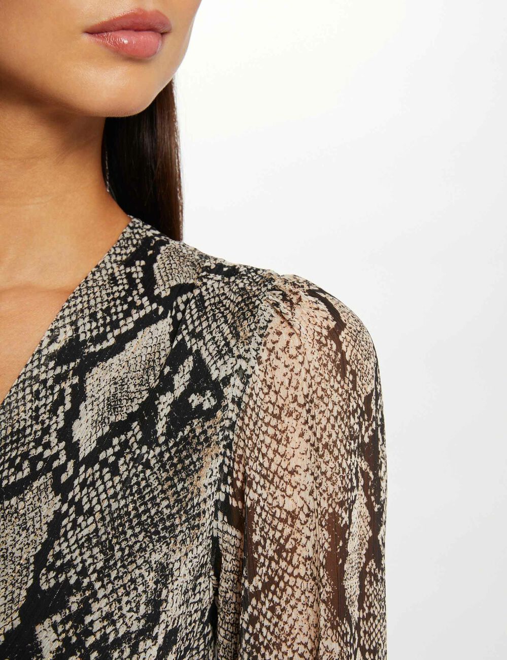 Uitlopende jurk met pythonprint meerkleurig vrouw