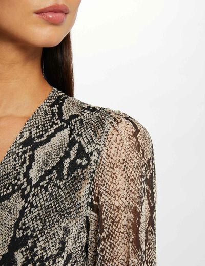 Uitlopende jurk met pythonprint meerkleurig vrouw