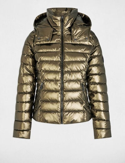 Metallic jack met capuchon kleur bronze vrouw