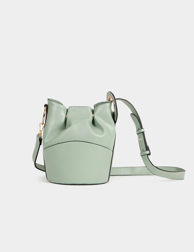 Sac seau &agrave; bandouli&egrave;re vert femme