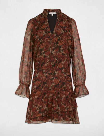 Robe courte ajust&eacute;e multicolore femme