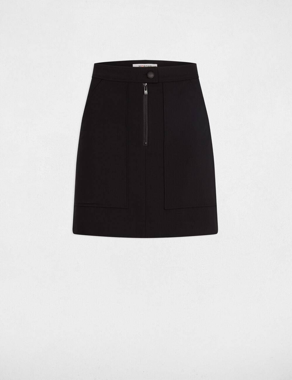 Jupe courte zippée noir femme