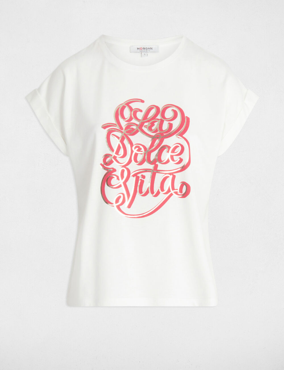 T-shirt à inscription blanc femme