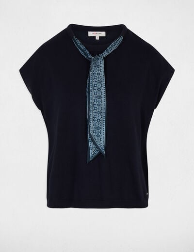 Pull sans manches bleu marine femme