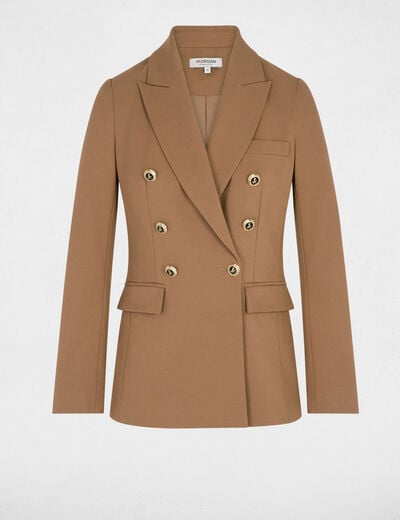 Mouwloze getailleerde blazer bruin vrouw