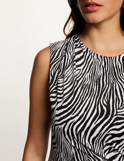 Robe longue sans manches multicolore femme