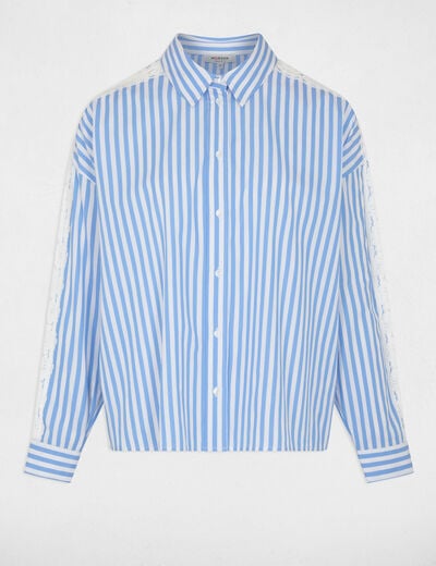 Chemise manches longues ray&eacute;e multicolore femme