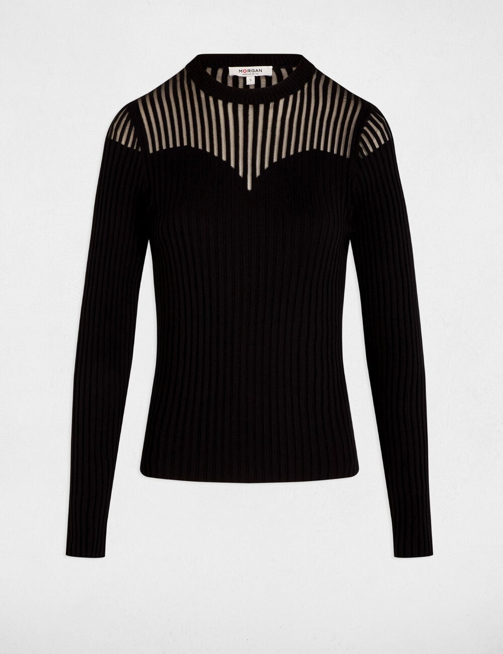 Pull noir cintr&eacute; noir femme
