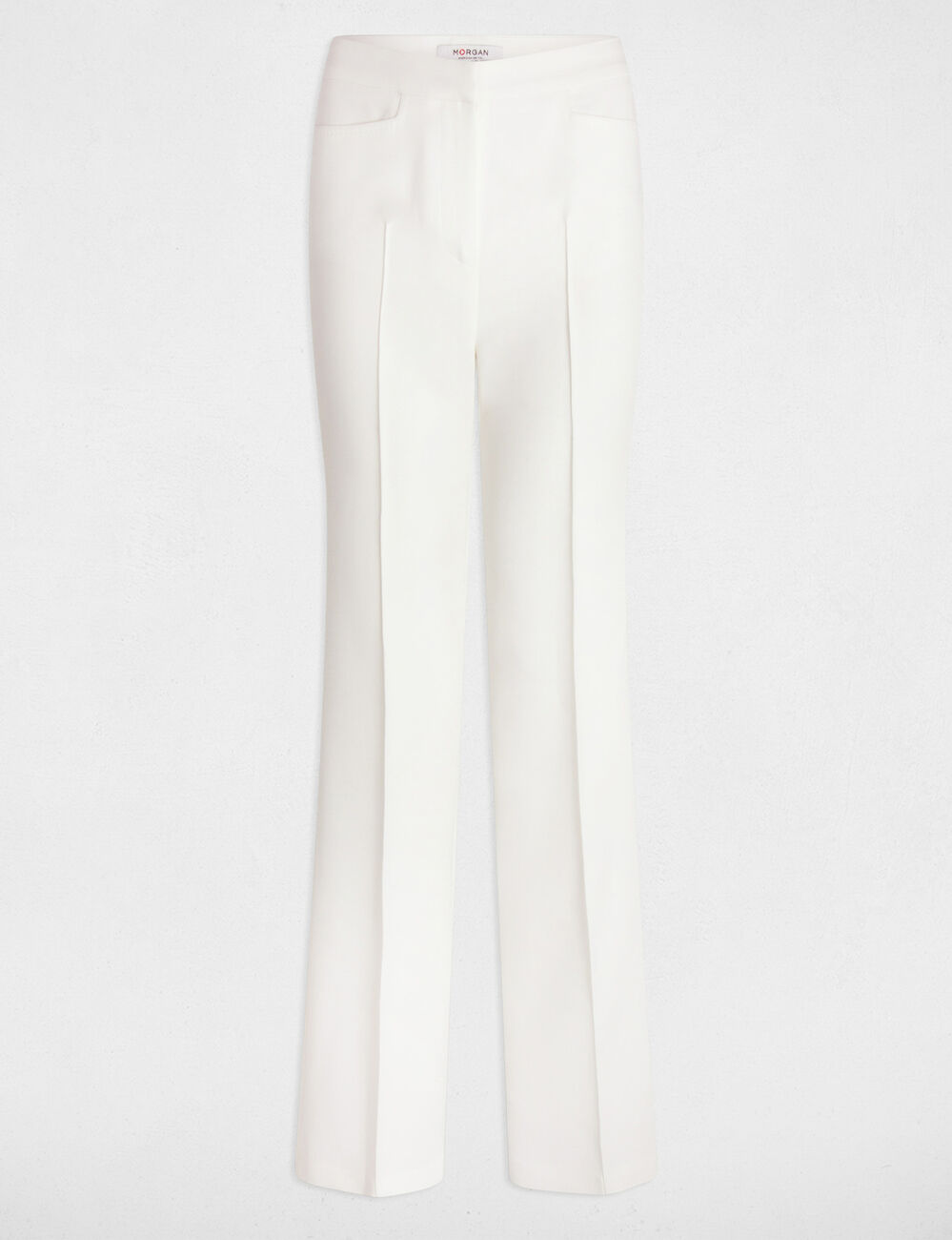 Bootcut broek met hoge taille helder wit vrouw