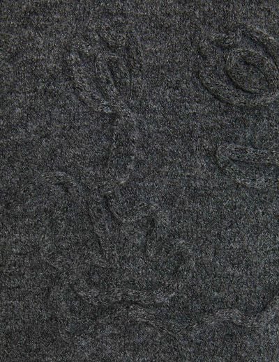 Gebreide jurk met lange mouwen donkergrijs vrouw