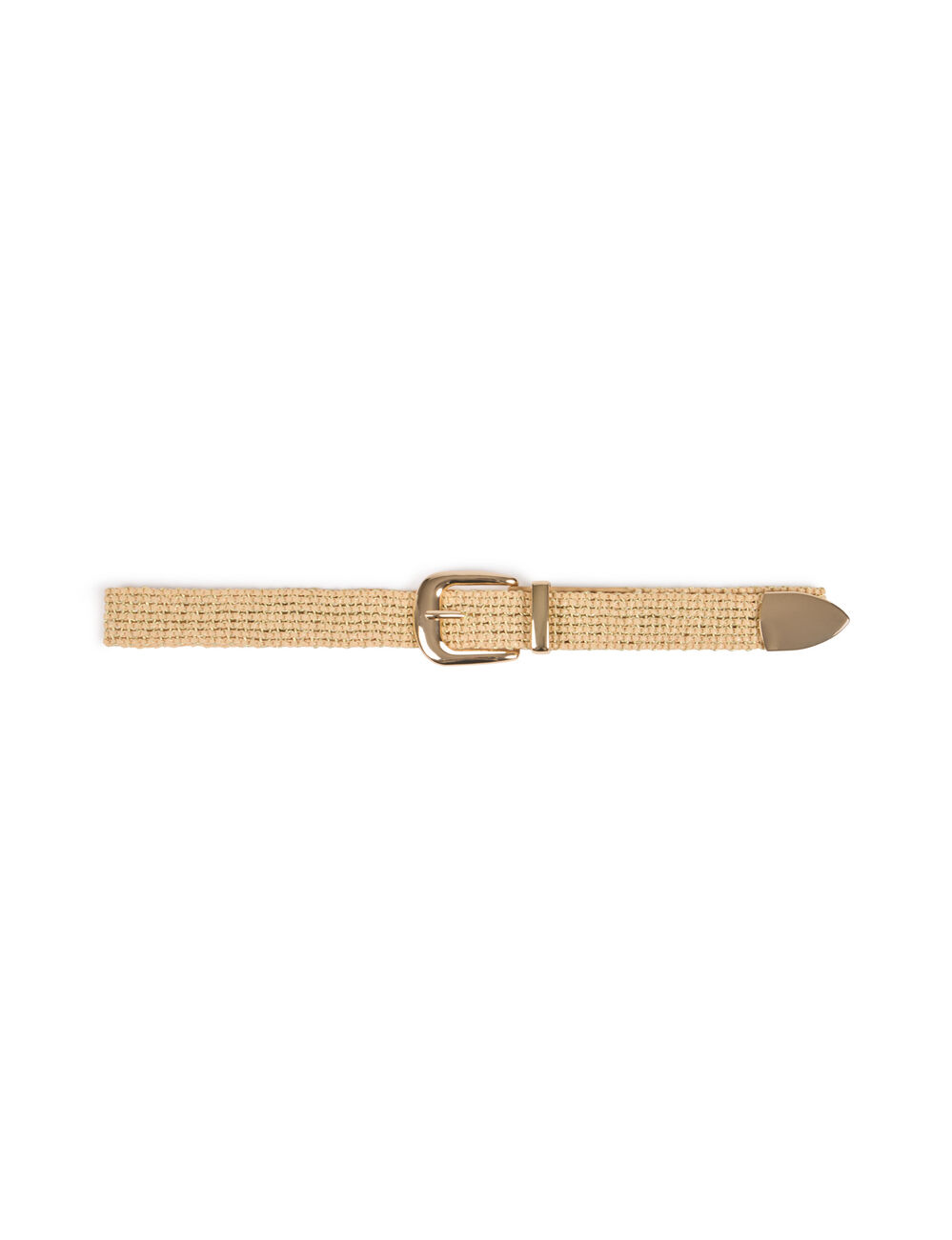 Ceinture tressée beige femme