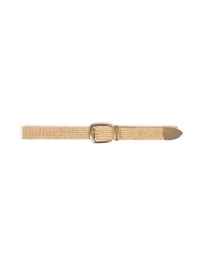Ceinture tressée beige femme