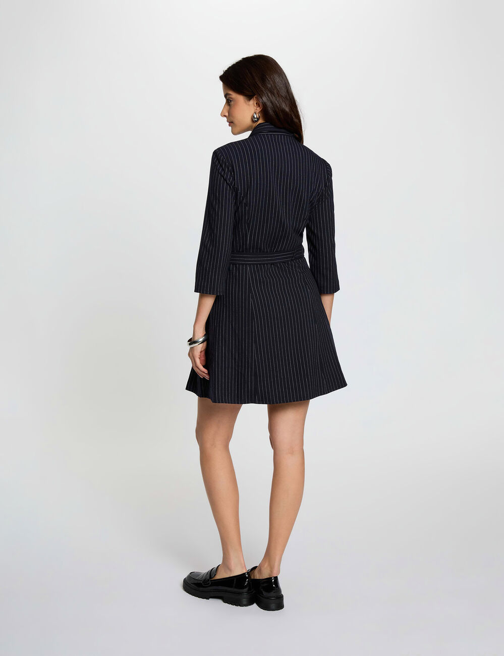 Robe courte cache coeur bleu marine femme