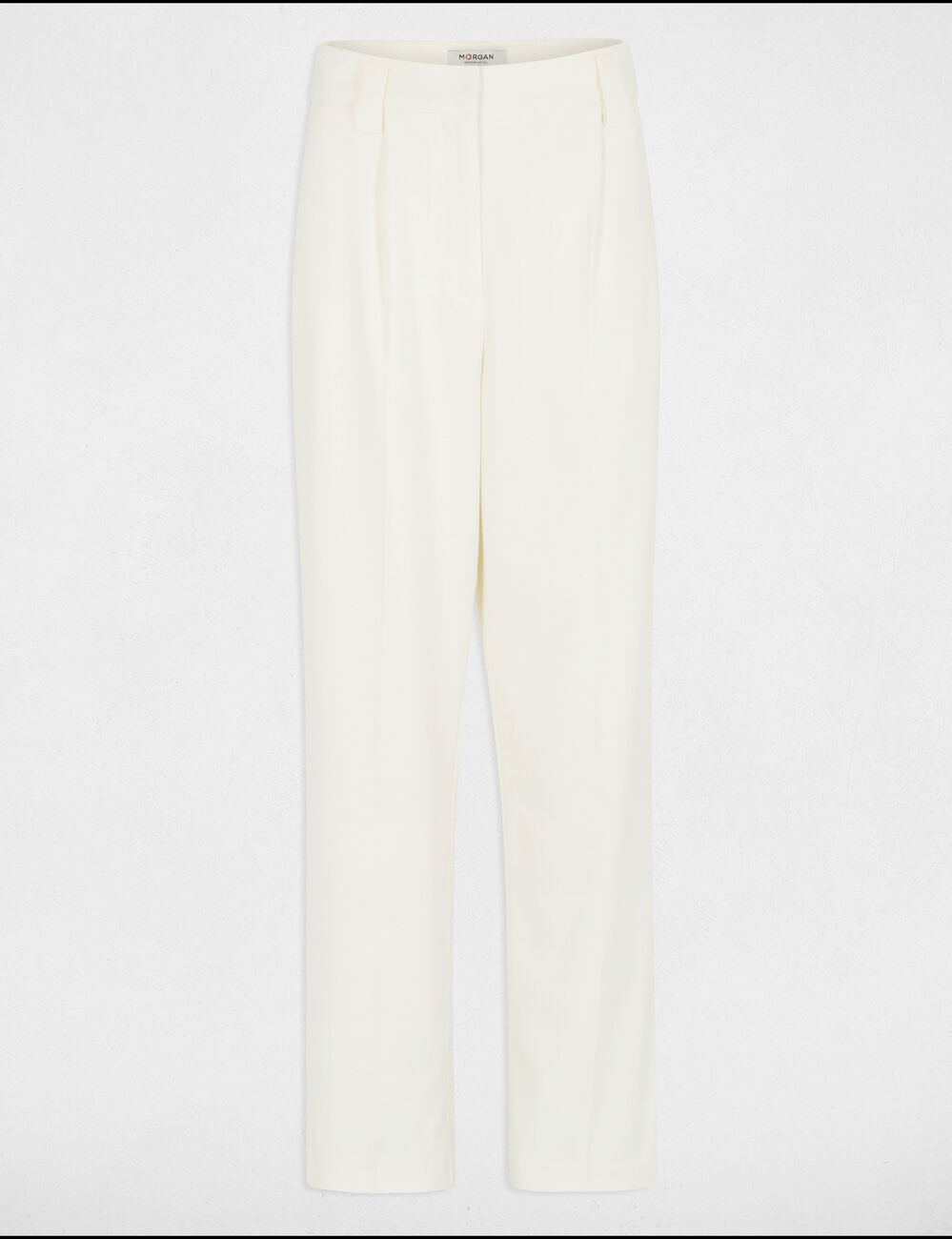 Pantalon large à pinces ecru femme