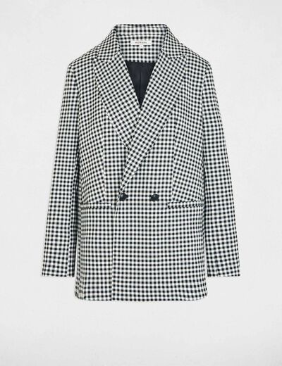 Blazer oversize col tailleur noir femme