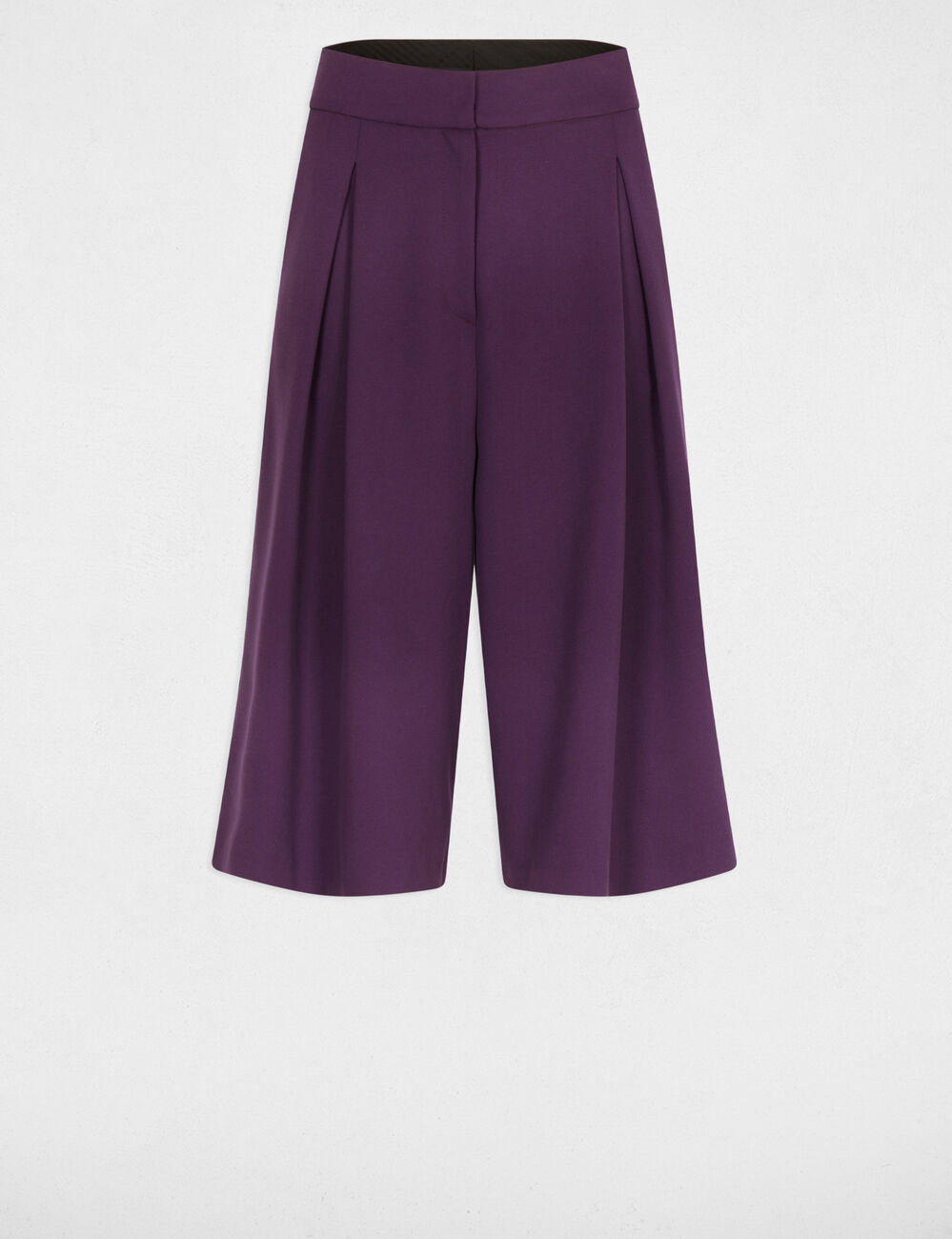 Bermuda large fluide violet foncé femme