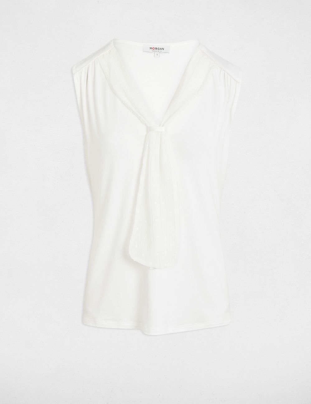 Mouwloze tanktop helder wit vrouw