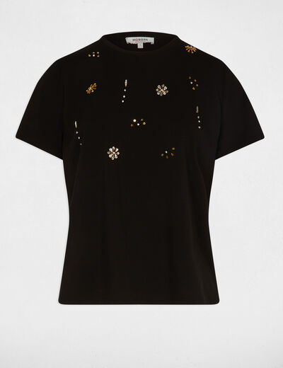 T-shirt met korte mouwen zwart vrouw