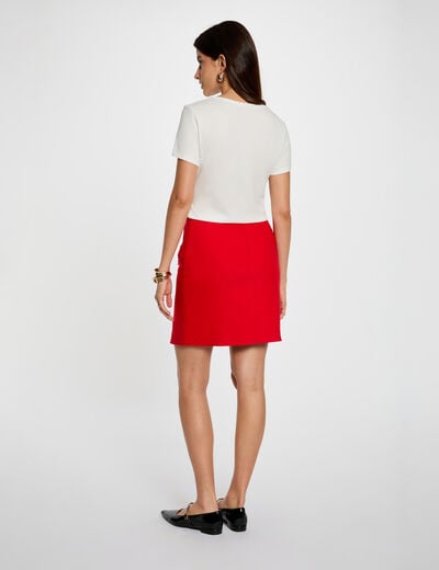 Jupe courte ajustée rouge femme
