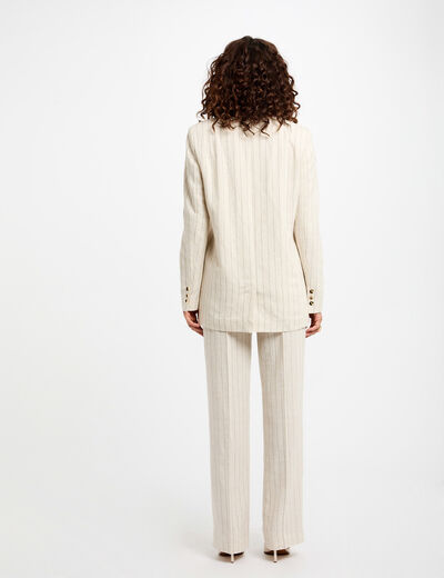 Gestreepte blazer beige vrouw
