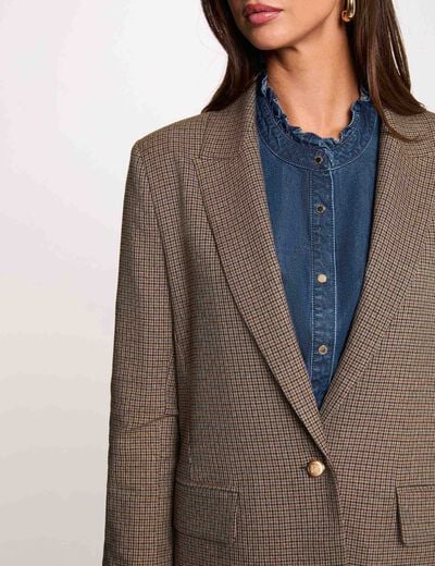 Veste droite col tailleur multicolore femme