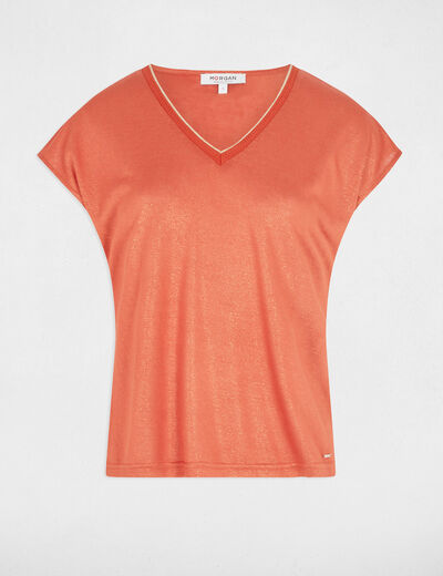 T-shirt met korte mouwen donker oranje vrouw