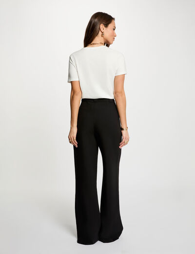 T-shirt brod&eacute; sequins blanc femme