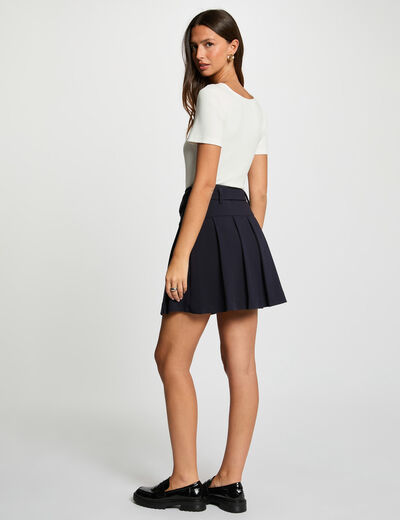 Getailleerd T-shirt met hartvormige hals helder wit vrouw