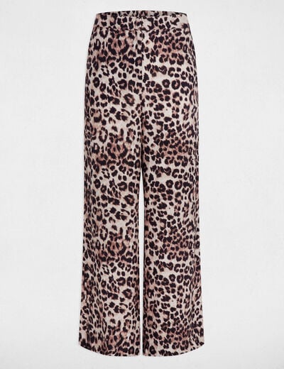 Pantalon droit fluide multicolore femme