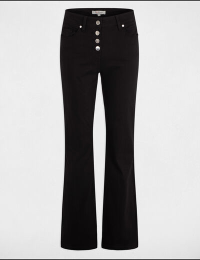 Pantalon bootcut boutonné noir femme