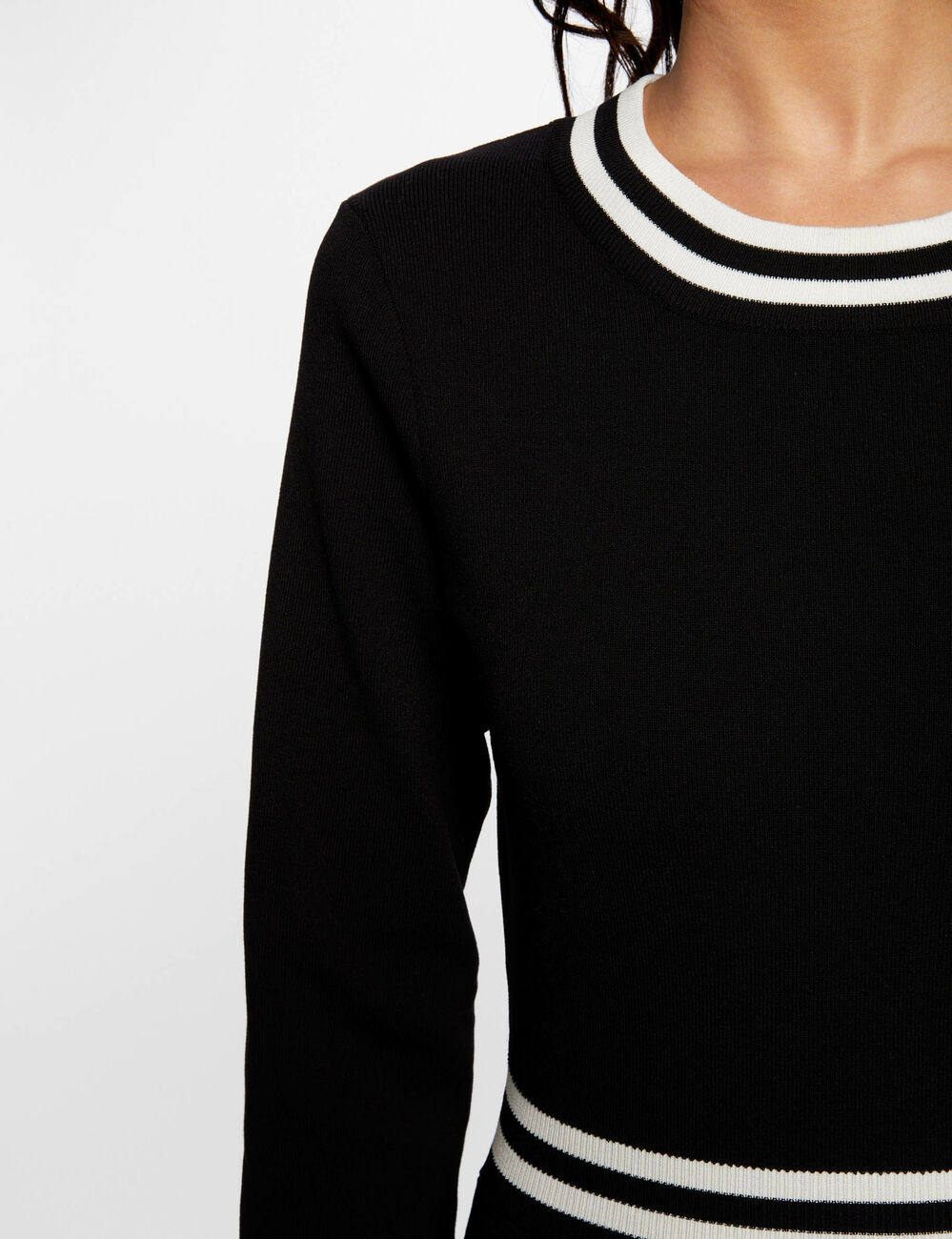 Robe pull ajust&eacute;e avec boutons noir femme