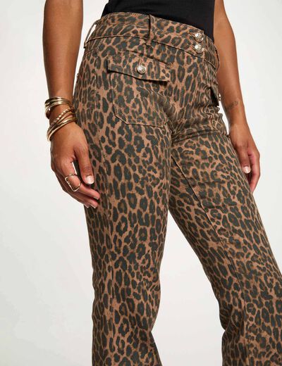 Jean bootcut taille haute multicolore femme