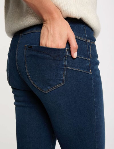 Slim fit jeans standaardmaat ruw denim vrouw
