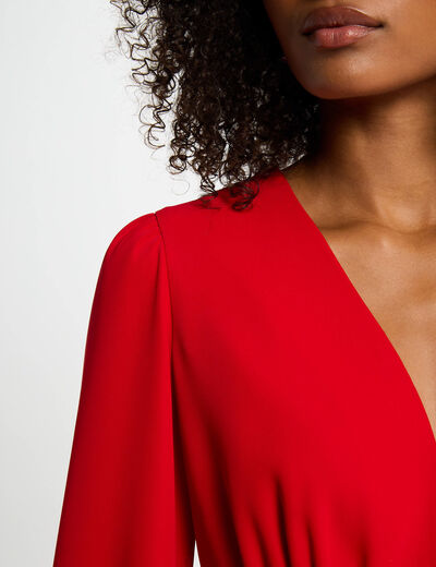 Korte trapezejurk rood vrouw