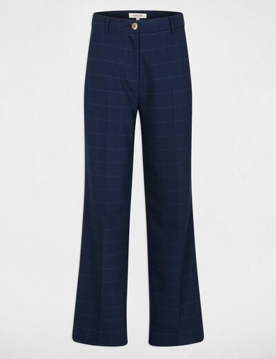 Pantalon taille haute bleu marine femme